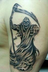 Scary black grey tattoo iphethini