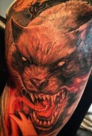 Lielo roku ilustrācijas stila vilkaču tetovējums