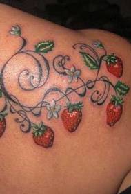 Shoulder strawberry tattoo pattern