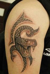 Modello di tatuaggio serpente totem tribale di personalità
