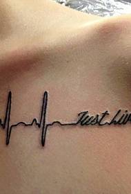 Beautiful ECG tattoo on the shoulder