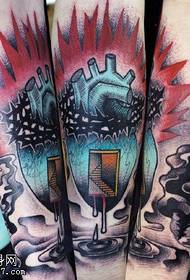 Modello di tatuaggio cuore braccio doodle
