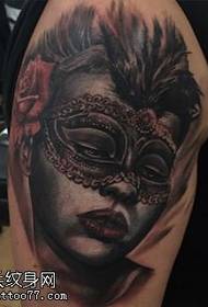 Shoulder mask model of tattoo queen