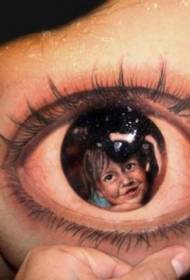 Stražnji portret djeteta s tetovažom u očima