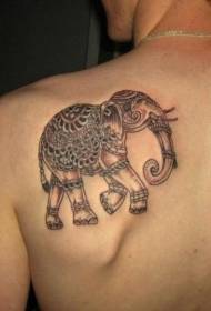返回印度風格的大象紋身圖案