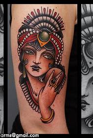 Indiese godin-tatoeëringspatroon