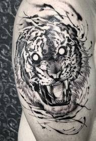 Big ruoko rakaipa kubvunda tiger tattoo maitiro