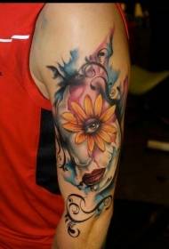 Big brachium feminam flos facies effigies exemplaris Threicae