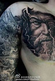 Schouder klassiek landschap karakter tattoo patroon