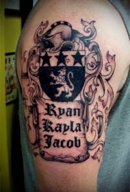 Modello di tatuaggio distintivo famiglia medievale