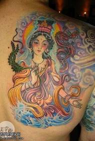 Wzór tatuażu Guanyin Dragon na ramieniu