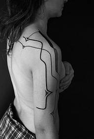 Tatuagem de linha simples no ombro