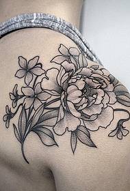 Pola tattoo peony peor