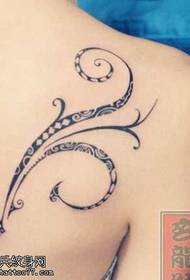 Shoulder flower vine totem tattoo pattern