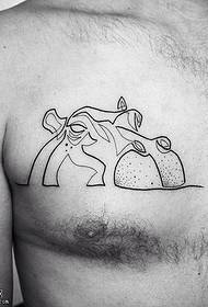Shoulder lines abstract figure tattoo pattern