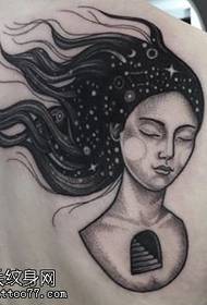 Modello di tatuaggio di bella addormentata sulla spalla