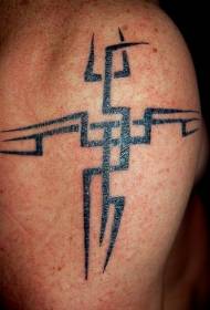 Tribal τοτέμ μοτίβο τατουάζ σταυρό