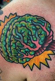 Õlaga maalitud aju tätoveeringu muster