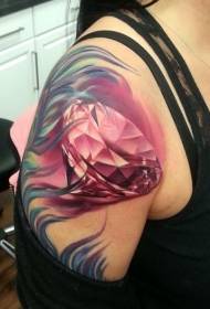 Tracolla new school color rosa diamante tatuaggi
