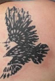 Padrão de tatuagem minimalista de águia voadora preta
