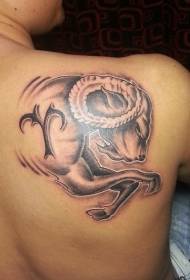 Capra di colore posteriore con motivo tatuaggio simbolo costellazione