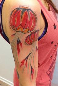 Makeer watercolor lantern tattoo maitiro