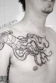 Geometric element octopus tattoo pattern