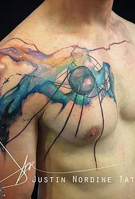 Shoulder ink starry tattoo pattern
