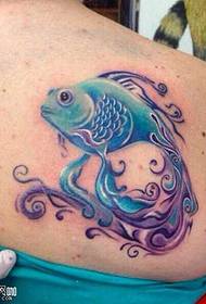 Плече синій риби татуювання візерунок