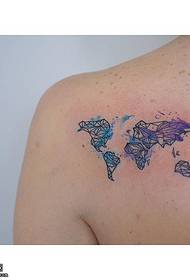 Schulter Aquarell Karte Tattoo Muster