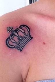 Pretty girl shoulder crown tattoo pattern