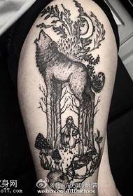 Ang pattern ng tattoo ng lobo na lobo totem