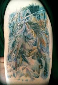 Modello di tatuaggio del grande cavaliere del re fantasma