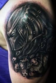 Big arm evil predator tattoo pattern