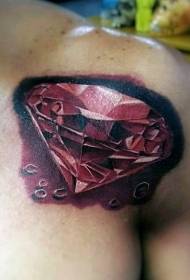 Shoulder painted red diamond tattoo pattern