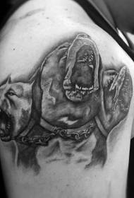 Застрашујући узорак тетоваже три пса аватар велике боје