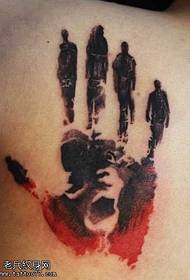 Modello di tatuaggio astratto spalla ragazzo palmo