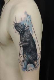 Mouse de cor de braço com padrão geométrico de tatuagem