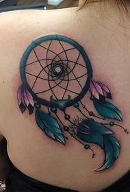 Modello di tatuaggio acchiappasogni dipinto a spalla