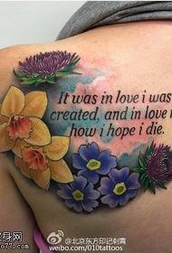 Modello di tatuaggio floreale spalla bellissimo personaggio