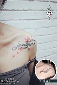 Ramena lik, češnjev cvet, tetovaža