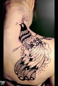 Shoulder archery peacock tattoo pattern