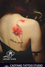 Modèle de tatouage d'épaule coquelicots