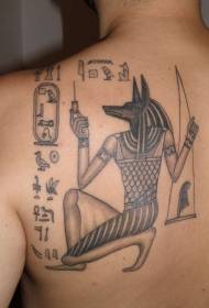 Ang balikat ng Egyptian Anubis at Totem Tattoo Pattern