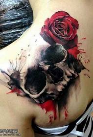 Shoulder super sly and flower tattoo pattern