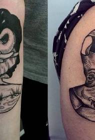 Patró de tatuatge de rinoceront a l'espatlla