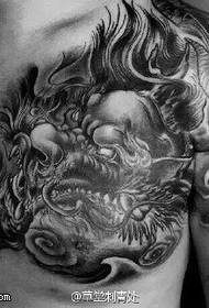 Klasikinis gėlių drakono totemo tatuiruotės modelis