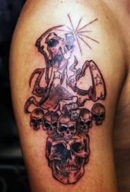 Terrible death skull tattoo pattern