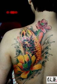 Halv rygg skulder tradisjonell blekksprut tatovering