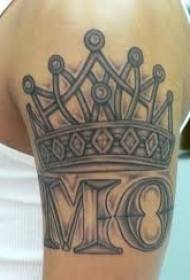 大臂美麗皇冠紋身圖案